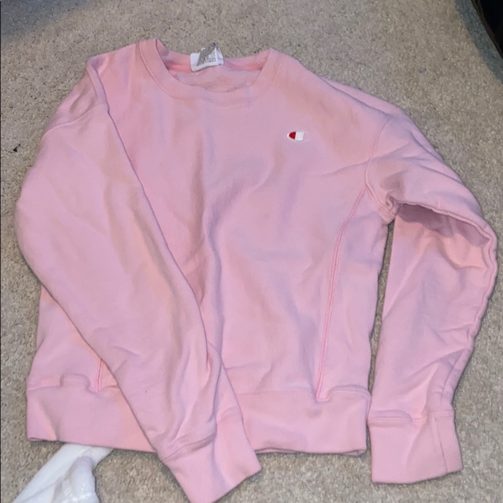 light pink champion sweatshirt